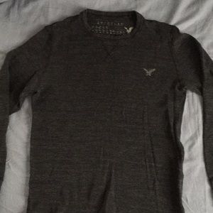 Waffle knit crew long sleeve t